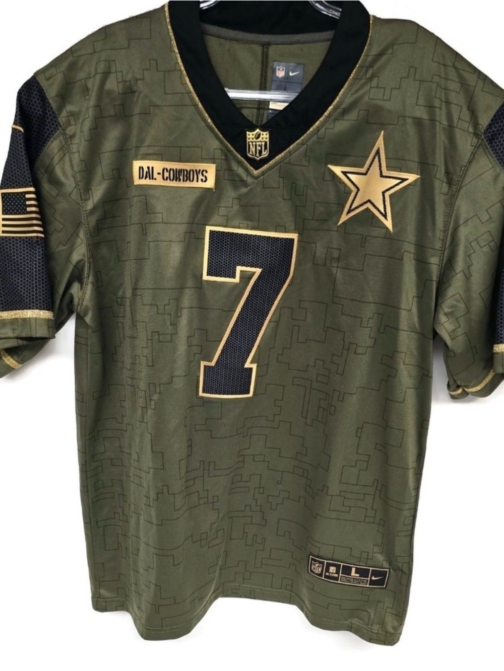 Nike Olive and Black #7 Embroidered Trevon Diggs Dallas Cowboys Salute Jersey